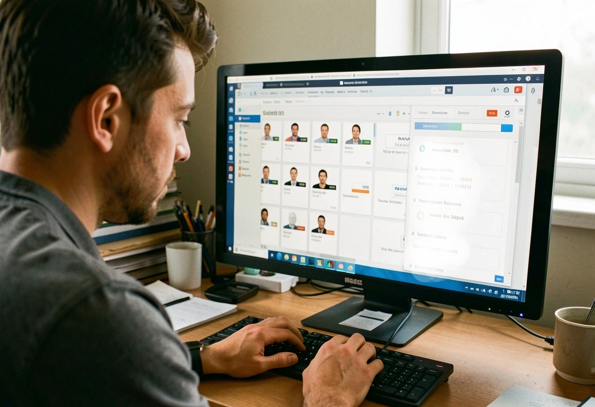 Un equipo de recursos humanos revisando los perfiles desde el sistema de gestión de candidatos durante procesos de selección estructurados.